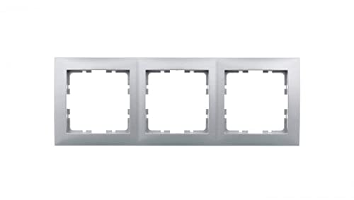 Hager Polo 4011334471400 Square Frame 3-Socket Aluminium 5310138994