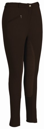 TuffRider Women's Ribb Lowrise Full Seat Breeches (Regular), Chocolate, 30