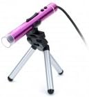 Supereyes B010 USB Digital 1/10~400X Microscope w/ 8-LED White Light - Silver + Black + Pink Purple