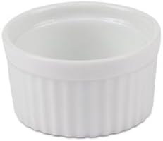 Om Joy Collection 2 oz White Porcelain Oven Safe Ramekins Dish Set (8) Perfectly Sized for Dips Toppings Condiment Sides &amp; more!