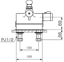 三栄水栓 【バス用混合栓】 サーモデッキシャワー混合栓 SK780D-13