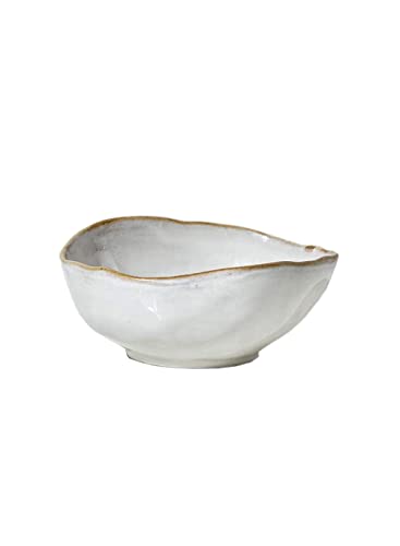 Serene Spaces Living Small Free-Form Edge Glazed Ceramic Bowl, Centerpiece for Vintage Weddings, Events, Measures 6