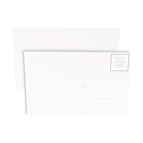 Home Advantage 100 Pack Blank Plain White 4x6 Postcards with Mailing
