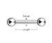 Tongue Rings Barbells Body Piercing 14 Gauge 50 Pack