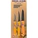 Kom Kom Fruit and Vegetable Carving Knives Set C, Yellow, 11 x 1 x 5 inches