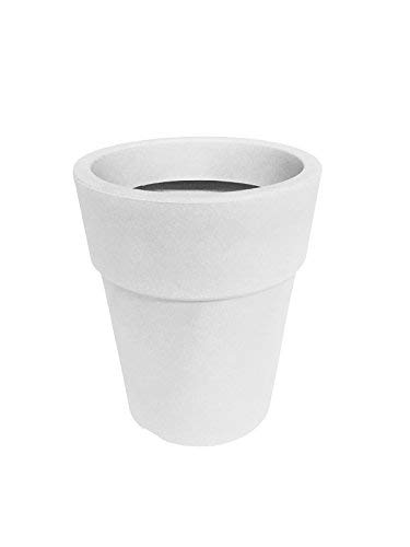 Nicoli R3920B Evolution Matt Rotational Moulding Ares Round Vase, White, 20 cm