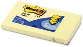 Post-it R350YW Original Canary Yellow Pop-Up Refill, 3 x 5, 12/Pack