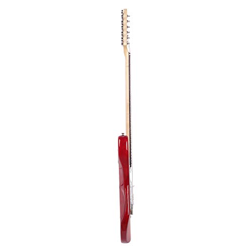 Z ZTDM Full Size Rosewood Fingerboard Electric Guitar with Gigbag Strap Amp Wire Tremolo Arm Cord for Adult Student Beginner Sunset Red