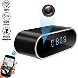 QUANDU WiFi Hidden Camera Clock Hidden Spy Clock Camera Night Vision Nanny Cam Mini Alarm Clock DVR With Motion Detection for Home Security Surveillance Apps for iOS/Android/PC/Mac