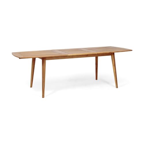 Christopher Knight Home Stamford Outdoor Acacia Wood Expandable Dining Table, T…