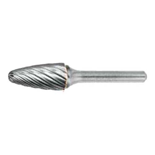 Dormer P6116.0X6.0 Series P611 Carbide Rotary Burr, Ball Nosed Tree, Bright, 6.00mm x 50mm