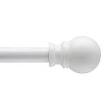 Kenney Davenport 1/2" Petite Caf&eacute; Decorative Window Curtain Rod, 28-48", White