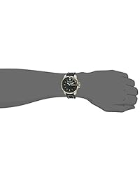 Tommy Bahama 37TB00104-02 - Correa de piel de becerro para hombre, acero inoxidable, cuarzo, color negro, 24 relojes casuales