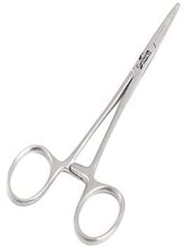 Exeton Fishing Hemostat 5" Locking Clamps Forceps Stainless Steel Straight or Curved Tip MOSQ (Straight)