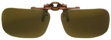 Polarized Bronze Metal Clip On Flip Up Brown Sunglass Lenses, Rectangle, 52mm Wide X 35mm High, 117mm Wide with Bridge by Opsales
