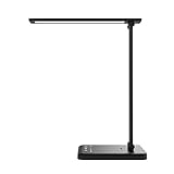 Aourow Lampada Scrivania LED Dimmerabile: Lampada Tavolo con 5 Colori di Luce e 