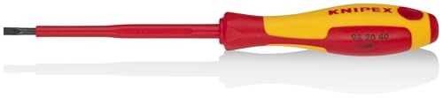 KNIPEX Tools 98 20 40 5/32-Inch Slotted Screwdriver, 4-Inch, 1000V Insulated