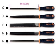 Beta 17190225 Model 1719 Bmd8/P Hand Bastard Cut File, Plastic Handles, 8"/200mm