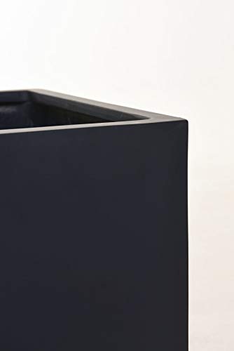 VIVANNO Pflanzkübel Fiberglas Block Frostsicher - 45x45x45 cm - Anthrazit Matt - Blumenkübel Quadratisch für Draußen und Drinnen – Bild 5