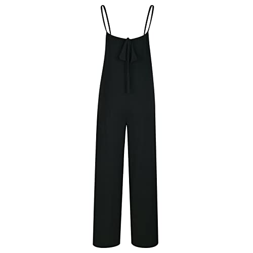 YMADREIG Womens Overalls Casual Wide Leg Jumpsuit One Piece Long Pant Adjustable Strap Rompers Plus Size Jumpsuit with