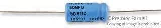 CORNELL DUBILIER NLW50-50 ALUMINUM ELECTROLYTIC CAPACITOR 50UF, 50V, +75, -10%, AXIAL (10 pieces)