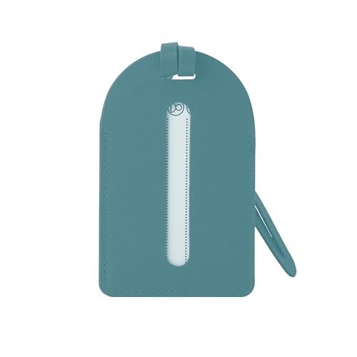 Wasama Genuine Leather Luggage Tag | Travel Baggage Tag | Durable Strap & Privacy Flap (Acqua Ocean Whisper)