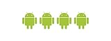 Android Robot Set of Four 1.25 Inch Tall Vinyl Decals Lime Green