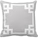 Gray and White Greek Key Border Pillow Home Sofa Decorative 18X18 Inch Square Throw Pillow Case Decor Cushion Covers