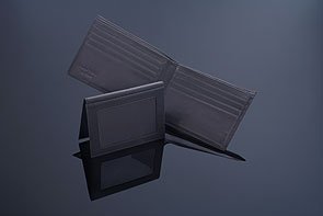 Bosca Nappa Vitello Collection - Credit Wallet w/ ID Passcase Wallet Black Leather