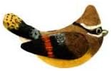 Tibetan Collection, Dzi Ornament Cedar Waxwing 4.5 L