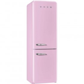 Click Here to See More Images Smeg 50s Retro-Style Right-Hand Hinge Pink Bottom Freezer 11.7 Cu.Ft. Refrigerator