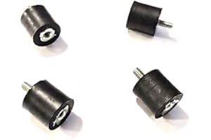 ELGINSCREWSANDBOLTS 4 Rubber Vibration Isolator Mount (1" Diameter x 1/" Thick) 1/4-20 x 1/2" Long Stud Male/Female