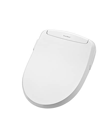SmartBidet SB-100R Electric Bidet Seat for Elongated Toilets with Remote Control, Stainless Steel Nozzle with Removable Nozzle Cap, Child Wash Function, Slim and Strong Design in White