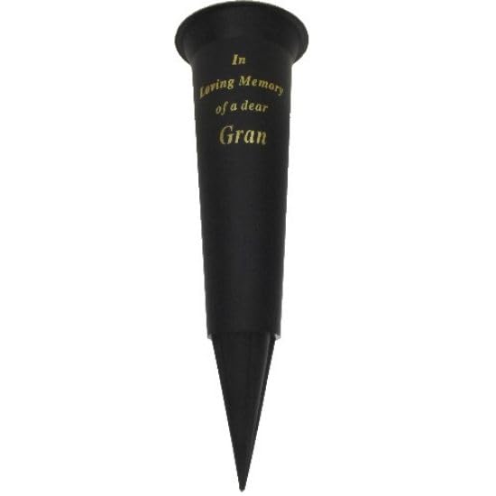 Special Graveside Memorial Grave Spiked Flower Vase In Loving Memory Special Memorial Vase for Graves - Plastic Cemetery Flower Holder with Spike, (2, Gran)