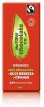 The Raw Chocolate Company - Organic &amp; Fairtrade Raw Chocolate + Goji Berry &amp; Orange 69% Cacao - 44g