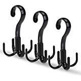 TINKSKY Belt Hanger Scarf Tie Rack Holder Hook for Closet Organizer 360 Degree Rotating (Black(A))