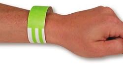MedTech Tyvek Wrist Band, Red, 1"