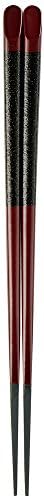 Fukui Craft P205 Top Cut Square End Chopsticks-Black Dried Lacquer Band 0.3 X 8.1 X 0.3