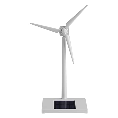 AMONIDA Wind Mill Toy, 14x9x26cm White Solar Wind Toy Kids Toy for Decorative Item Or Teaching Tools