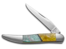SCHATT & MORGAN Spring Rain and Antique Gold Corelon Toothpick Stainless Pocket Knife Knives