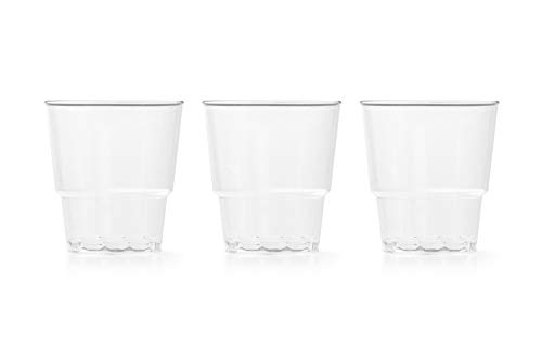 Fig & Leaf (120 Pack) 6-OZ Clear Hard Plastic Cups Premium Beverage Party Cup l Old Fashioned Crystal Clear Tumblers 6-Ounce l Disposable Reusable l Top Choice for Catering Wedding Drinking Birthday
