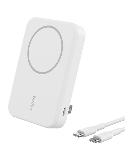 Belkin BoostCharge Pro Kabellose Powerbank 8000mAh mit Qi2, MagSafe-Kompatibles Tragbares Ladegerät mit Integriertem Ständer, für iPhone 17, iPhone Ai