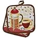 Coffee Theme Kitchen Linen Set (2041) (Includes: one oven mitts, two dish towels, and two pot holders)