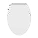Soft close Dual Nozzles Non-Electric Bidet Elongated Toilet Seat in White with On/Off Solid Brass T Adapter | Water-Powered & Save Paper | Easy Installation and Slim Design