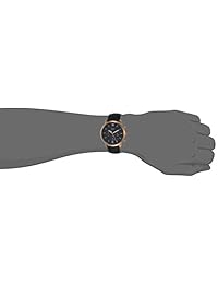 Fossil - Reloj de pulsera para hombre con correa de piel, color oro rosa