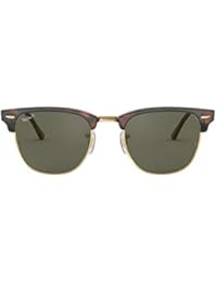Ray-Ban RB3016 Clubmaster Square Sunglasses, Red Havana/Polarized Green, 51 mm