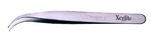 Xcelite XSST7V Stainless Steel Curved Thin Point #7 Premium Tweezer, 4-1/2" Overall Length