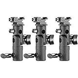 Neewer Professional Universal E Type Camera Flash Speedlite Mount Swivel Light Stand Bracket with Umbrella Holder for Canon Nikon Pentax Olympus and Other Flashes, Studio Light, LED Light(3 Pack)