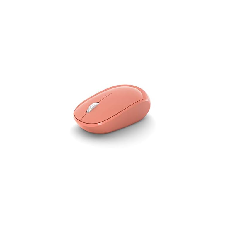 Microsoft-Bluetooth-Mouse-Peach Microsoft Bluetooth Mouse – Peach. Comfortable design, Right/Left Hand Use, 4-Way Scroll Wheel, Wireless Bluetooth Mouse…