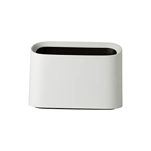 Mini Waste Can Minimalism Design Trash Bin Wastebasket for Home or Office (White)